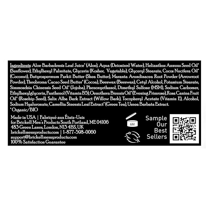 Brickell Men's Revitalizing Anti-Aging Cream For Men, Natural and Organic Anti Wrinkle Night Face Cream To Reduce Fine Lines and Wrinkles, 2 Ounce, Unscented-FemmiqueWomen