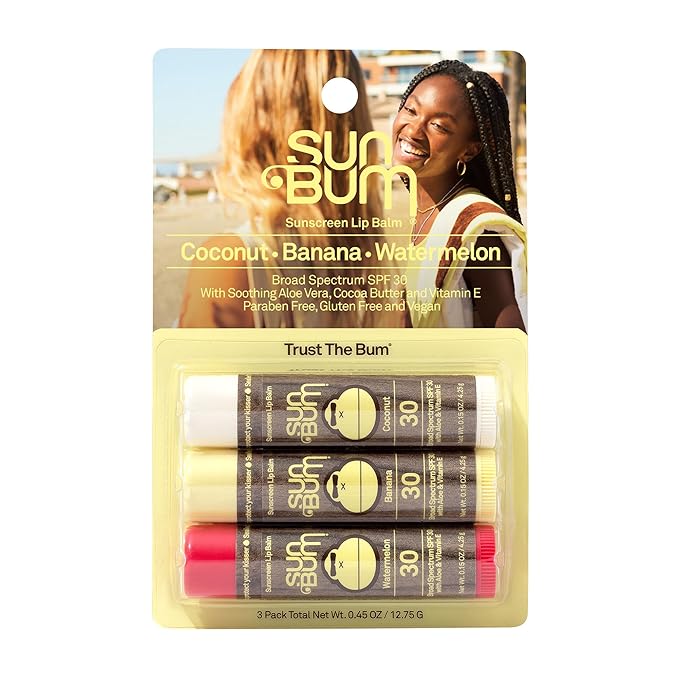 Sun Bum SPF 30 Sunscreen Lip Balm | Vegan and Cruelty Free Broad Spectrum UVA/UVB Lip Care with Aloe and Vitamin E for Moisturized Lips | Variety Pack |.15 oz-FemmiqueWomen