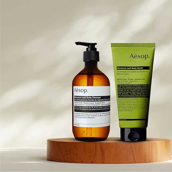Aesop Geranium Leaf Body Cleanser + Scrub | 16.9 oz + 6.2 oz-FemmiqueWomen