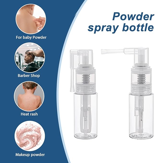 2 Pcs Empty Powder Spray Bottle, Cake Glitter Spray Bottle, Makeup Powder Spray Bottle, Barber Spray Bottle, Dry Powder Spray Bottle for Makeup Powder, Dusting, Glitter, Dry Cleaning Powder, Crafts-FemmiqueWomen