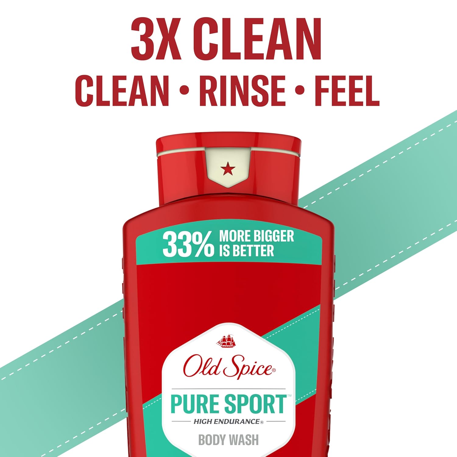 Old Spice Refreshing Body Wash for Men, High Endurance, 3X Defense, 24/7 Shower Fresh with Long Lasting Scent, Pure Sport Scent, 24 oz (Pack of 4)-FemmiqueWomen