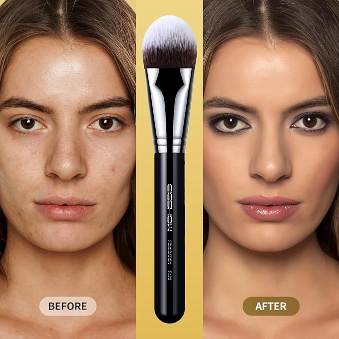 EIGSHOW Flat Foundation Brush, Large Face Makeup Brush with Soft Dense Synthetic Bristles for Blending Liquid Cream Powder (F628)-FemmiqueWomen