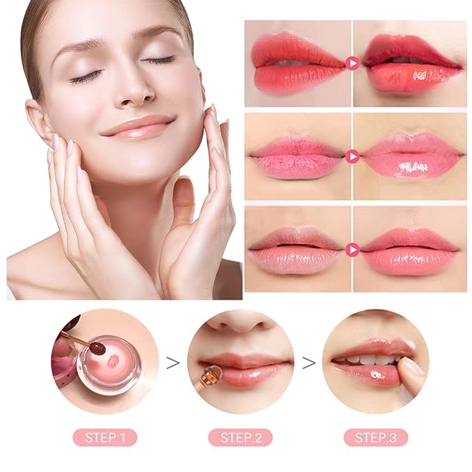 2PCS Bee Lip Balm Lip Balm Honey Pot, Strawberry Sleeping Lip Mask,Moisturizing Lip Balm with Stick,Hydrating & Prevention Dry and Cracked Lip Scrubs Exfoliator Lip Care Products(Strawberry)-FemmiqueWomen