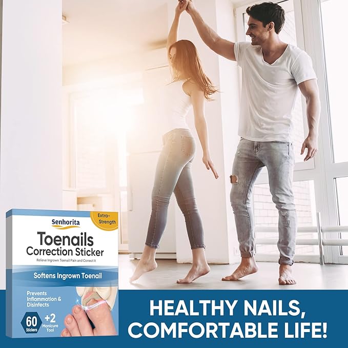 Ingrown Toenail Treatment, 60Pcs Ingrown Toenail Corrector Strips, Ingrown Toenail Removal Kit with File and Lifter, 60Pcs-FemmiqueWomen