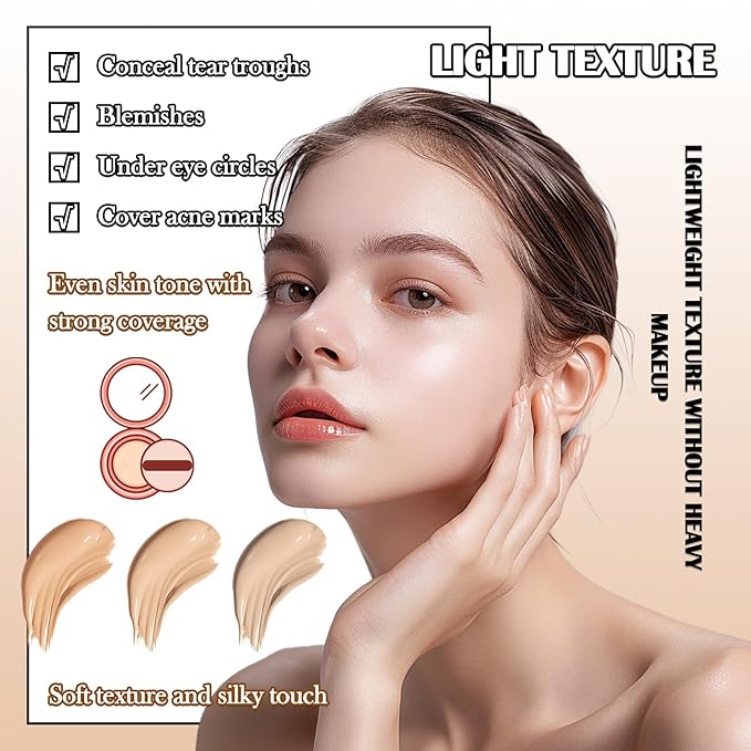 3 Colors Corrector Palette,Full Coverage Cream Concealer Liquid Foundation with Brush,Waterproof Color Correcting Concealer Long Lasting Foundation Contour Makeup Palette for Women-FemmiqueWomen