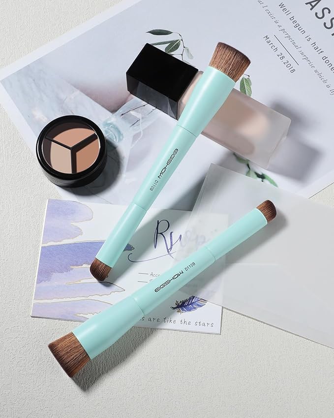 EIGSHOW Foundation and Concealer Brush, Dual Ended Makeup Brush For Flawless Foundation Coverage, Under Eye Concealer, Vegan & Cruelty-free (D110B)-FemmiqueWomen