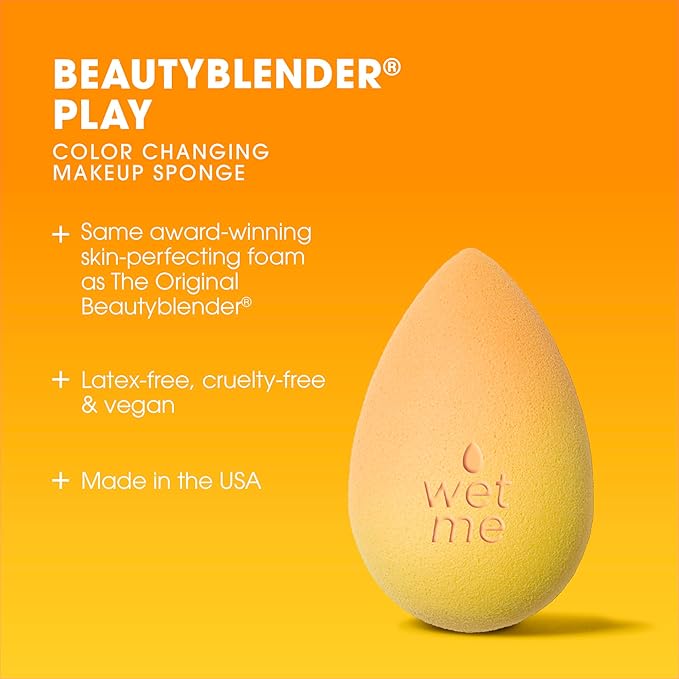 Beautyblender® | Beam Color Changing Beauty Blender Makeup Sponge, Super-Soft Foam Easily Blends Foundations & Creams, Made in USA, Reusable, Washable, Streak Free Application, Heat Activated-FemmiqueWomen