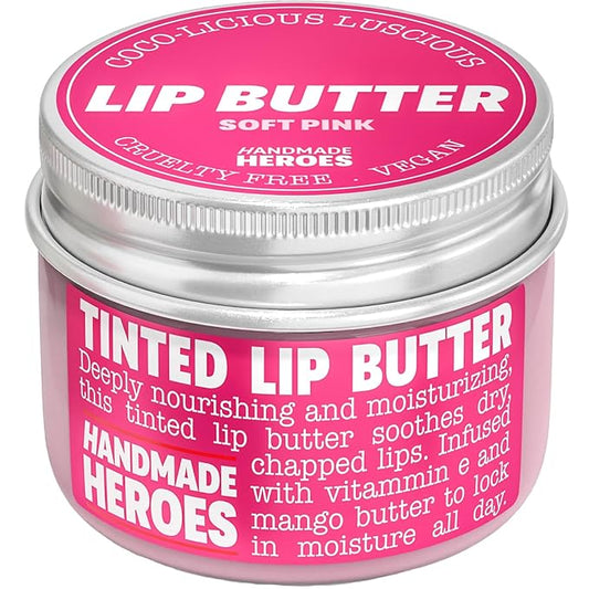 100% Natural Tinted Lip Butter Sleeping Lip Mask Clean Petroleum Free Lip Moisturizer and Conditioner for Dry Lips Intensive Lip Balm and Lip Therapy Skin Care with Mango butter (Light Pink)-FemmiqueWomen
