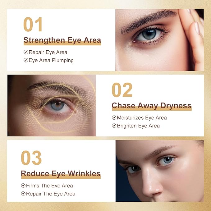 20g Eye Cream with Electric Massager, Moisturizing Anti-Wrinkles Eye Cream, Anti Aging Eye Cream for Dark Circles and Puffiness, Results in 3-4 Weeks to Reduce Fine Lines-FemmiqueWomen