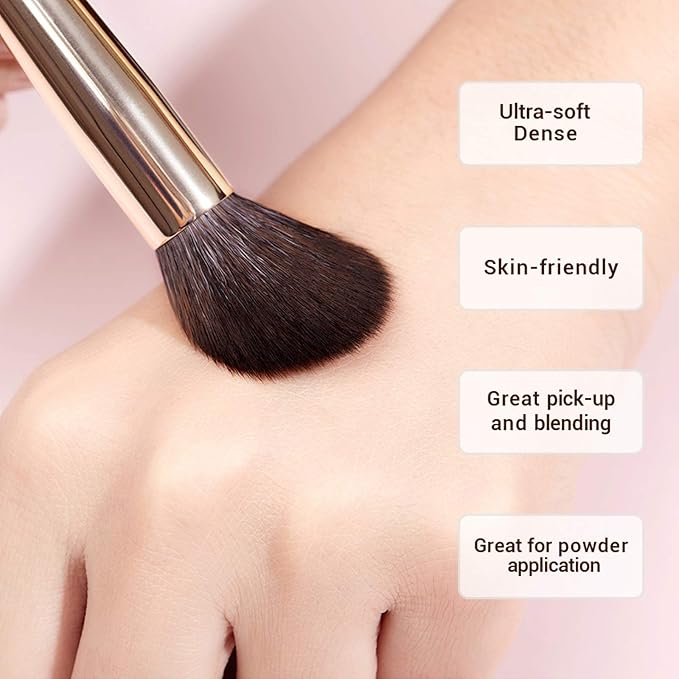 Jessup Makeup Brushes Set Professional, 25PCS Premium Natural Powder Foundation Eyeshadow Blending Concealer Blusher Highlight Labeled Brushes, T280-FemmiqueWomen