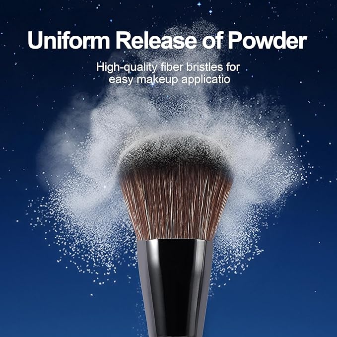 Large Bamboo Mineral Powder Brush, Fluffy Foundation Makeup Brush Kabuki Brushes with Soft Synthetic Bristles for Loose & Pressed Powder, Liquid, Cream, Buffing, Blending, Vegan & Cruelty-Free Tool-FemmiqueWomen