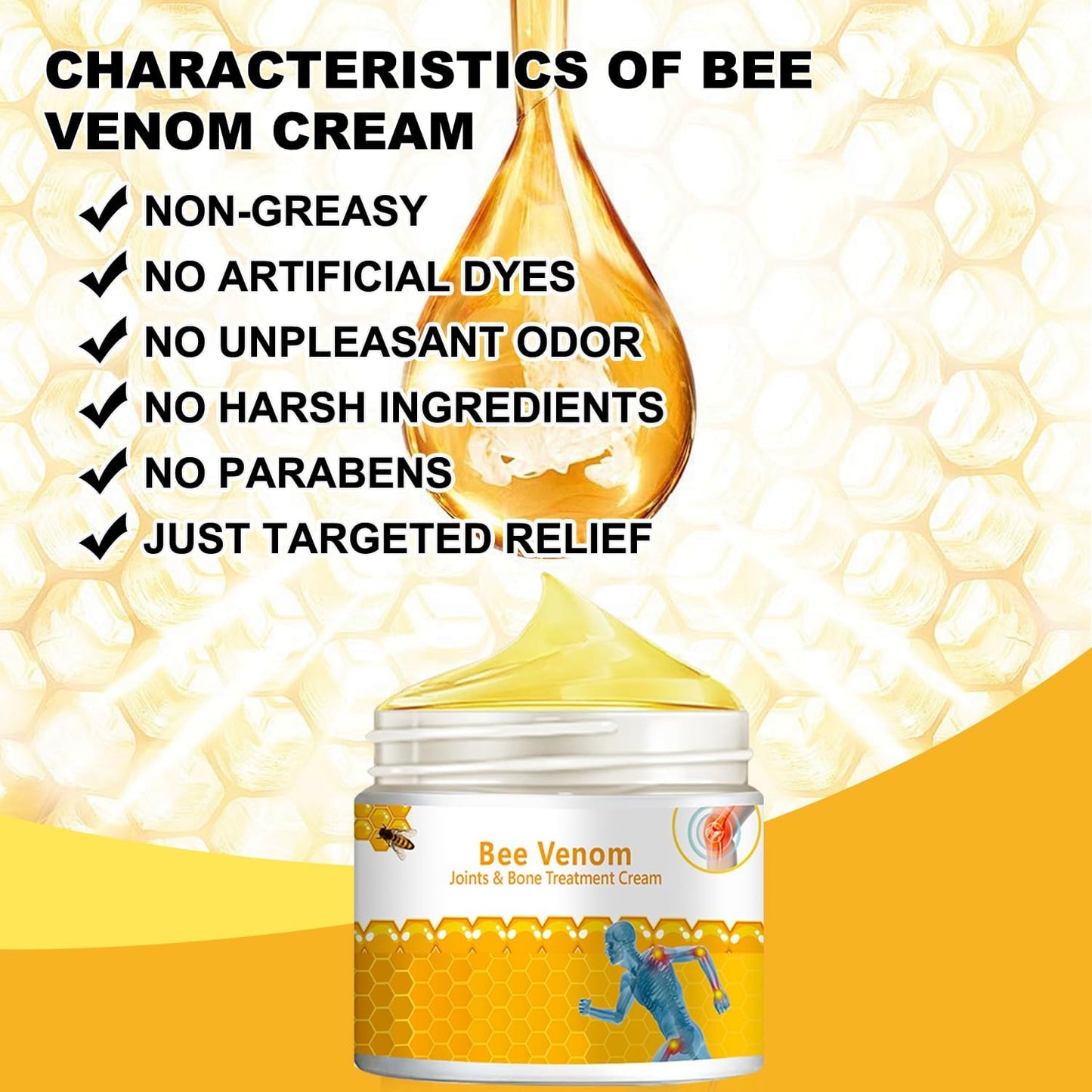 3 PCS Bee Venom Joint and Bone Therapy Cream, New Bee Venom Gel, Specializes in Muscle Soothing, for All Parts of The Body, for Men & Women-FemmiqueWomen