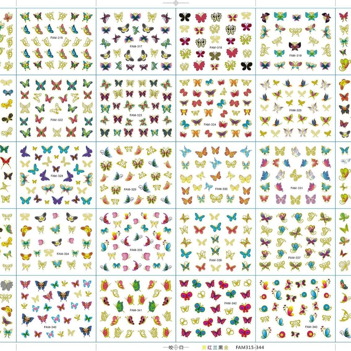 30 Sheets Butterfly Nail Stickers Colorful 3D Self Adhesive Nail Art Charms Sticker Decals for Crafts Supplies Accessories (ST-B)-FemmiqueWomen