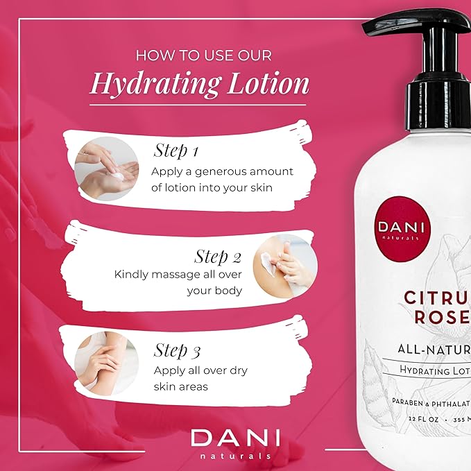 Naturals Hand & Body Lotion - Citrus Rose Scented, Deep Hydration Lotion for Dry Skin, With Shea Butter & Aloe Vera, Natural & Organic Ingredients, Paraben-Free, 12 Oz-FemmiqueWomen