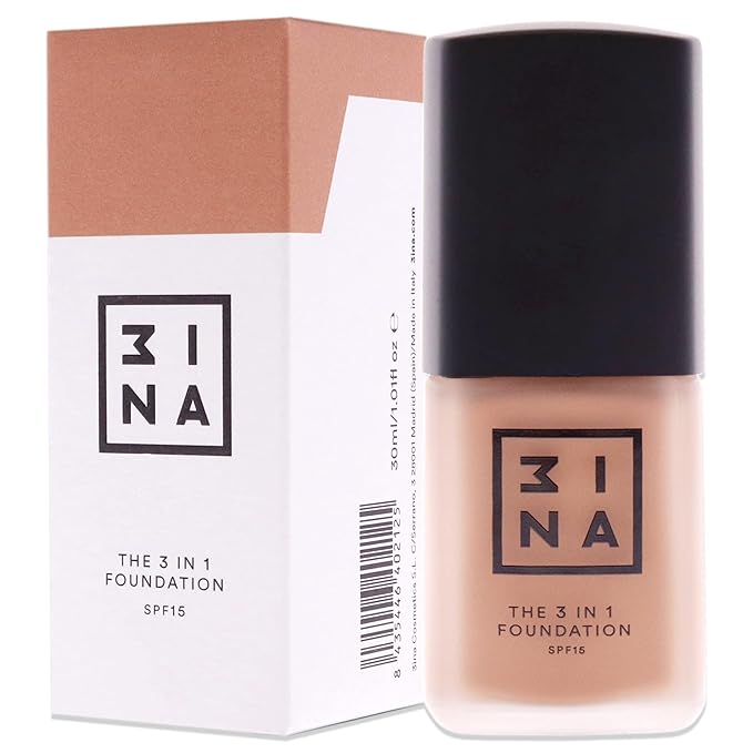 3INA The 3-In-1 Foundation 205 - Vegan Formula - Combination Of Primer, Concealer And Foundation - Medium Coverage - Natural Finish - Perfect For Covering Lines And Blemishes - Long Lasting - 1.01 Oz-FemmiqueWomen