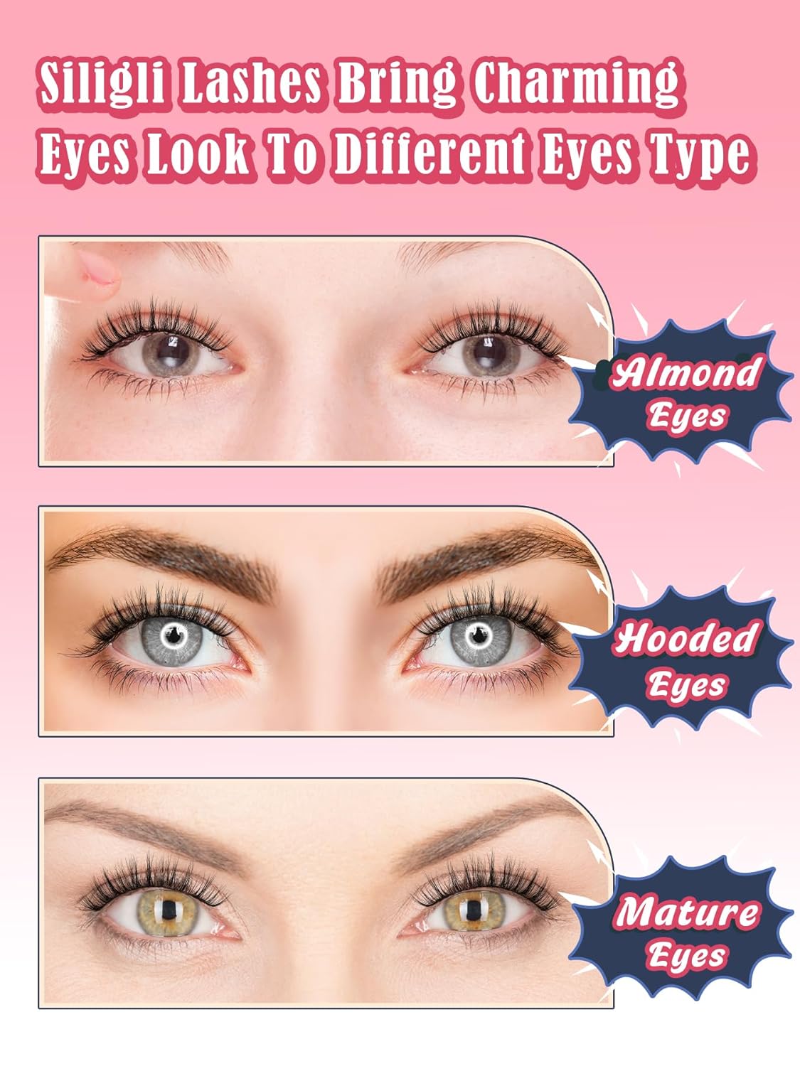 False Lashes Wispy Eyelashes Natural Look 15MM Fake Eyelash with 0.1MM Thin Band Lightweight 3D Volume Fluffy Eye Lashes C Curl Soft Lash Pack Siligli 7 Pair-FemmiqueWomen