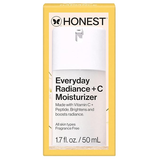 Honest Beauty Everyday Radiance Vitamin C Lightweight Moisturizer | Brightens + Improves Skin Tone | Gentle for Sensitive Skin, Fragrance Free, Vegan | 1.7 fl oz-FemmiqueWomen