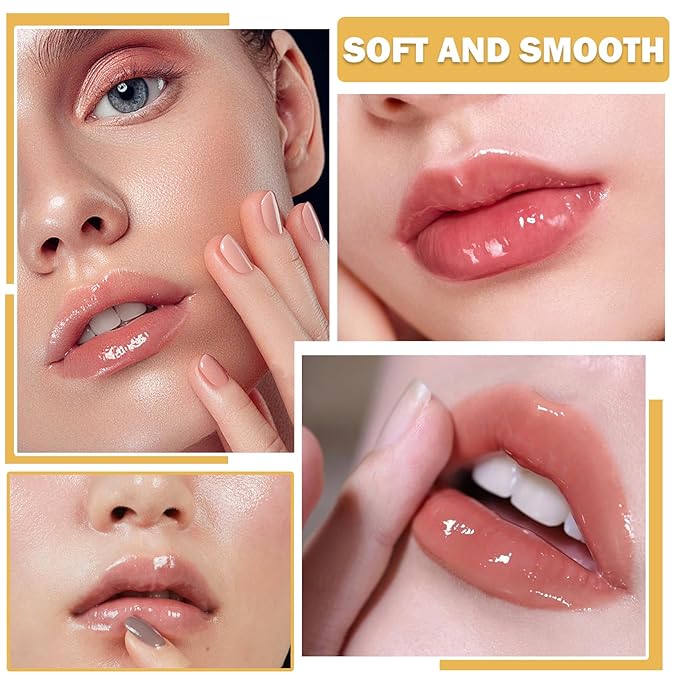 2PCS Lip Plumper Gloss Plumping Lip Gloss Set Natural Moisturizing Lip Plumping Gloss Daily Lip Care Products Lip Plumper Set for Women-FemmiqueWomen