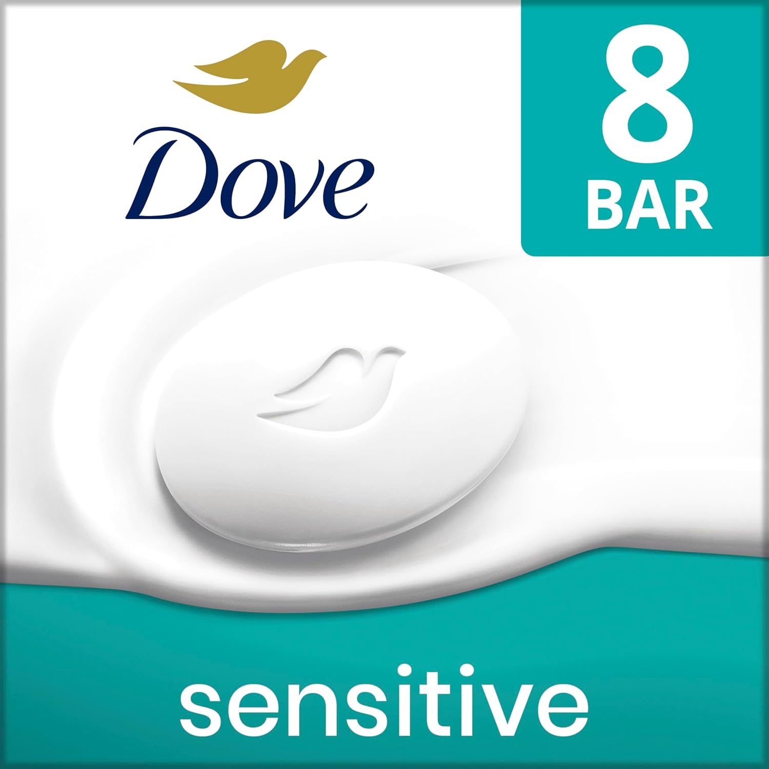 Dove Beauty Bar Soap Sensitive, 8 Bars for Sensitive Skin, Fragrance Free and Hypoallergenic 3.75 oz-FemmiqueWomen