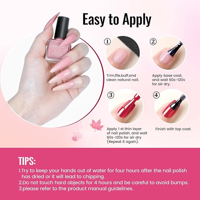 12 PCS Nail Polish Set With 10 Colour Combo, 2 PCS Base And Top Coat,Fast Drying Nail Polish For Home DIY And Beginners.-FemmiqueWomen