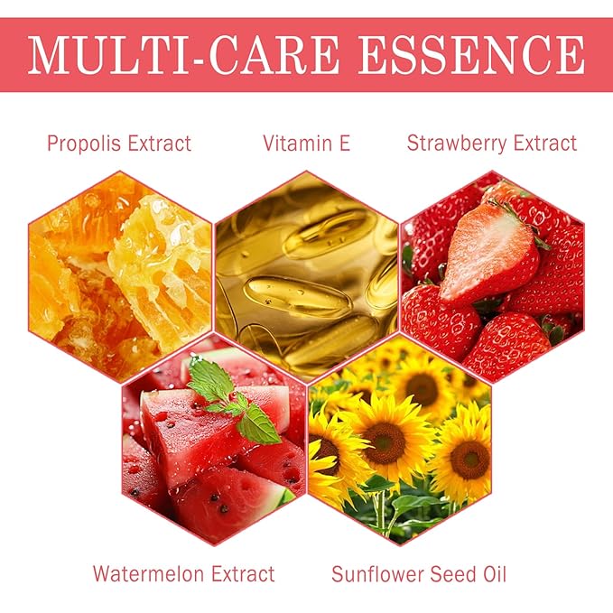 3 PCS Bee Lip Balm Lip Mask Honey Pot, Honey & Strawberry & Watermelon Lip Mask Overnight Propolis Moisturizing Lip Balm with Stick, Hydrating Repair Lip Sleeping Mask,Prevention Dry & Cracked-FemmiqueWomen