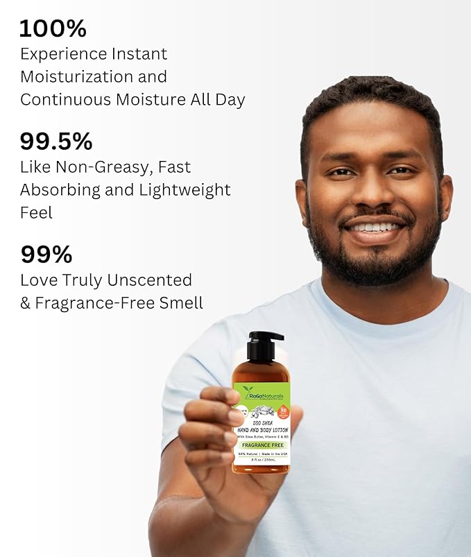 RaGaNaturals Natural Unscented Body Lotion for Dry Skin with Shea Butter and Vitamin E & B5 - Hydrating, Nourishing, Fragrance Free Hand Moisturizer With Organic Essence - For Women, Men, Kids - 8 Oz-FemmiqueWomen