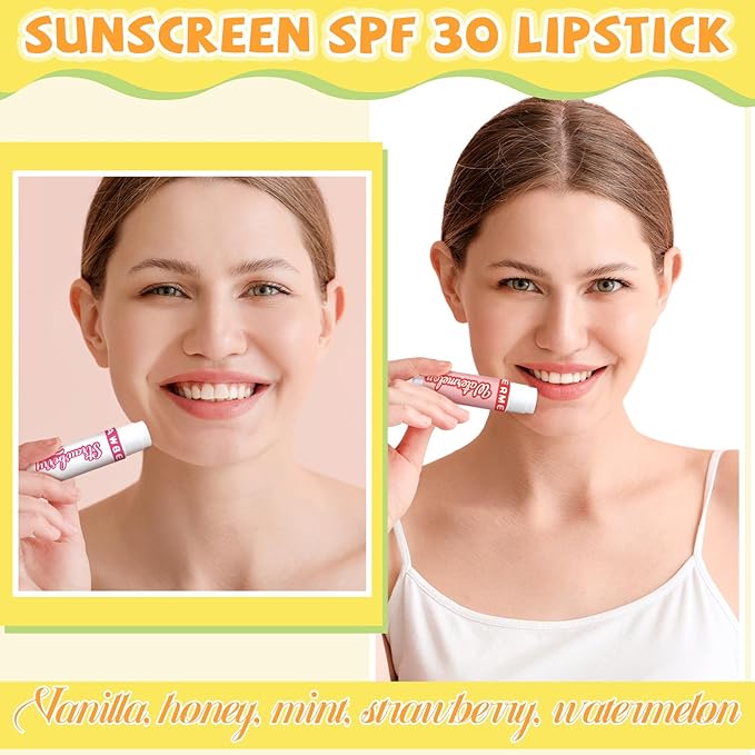 30 Pack Lip Balms SPF 30 Bulk Sunscreen Lip Balms Party Gifts Favors Lip Sunscreen Care with Vitamin E Wedding Bridal Shower Favors Baby Shower Gifts for Outdoor Travel Beach-FemmiqueWomen