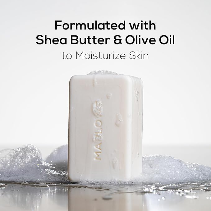 MARLOWE. No. 105 Bar Soap for Men 7 oz, Moisturizing Body Soap, Nourishing & Refreshing with Natural Extracts, Shea Butter, Olive Oil & Green Tea Extracts, Original Sage & Fir Scent-FemmiqueWomen