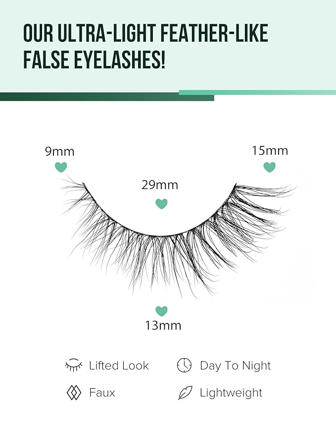Cat Eye Lashes Short Strip Lashes Natural Looking False Eyelashes Wispy Fake Lashes Fluffy False Eyelashes Think Eye Lashes Pack 7 Pairs-FemmiqueWomen