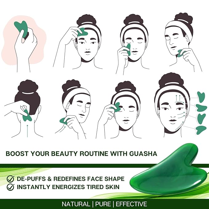 Botanical Face & Neck Firming Oil | Anti-Wrinkle Ginseng & Squalane Serum w/Gua Sha Lift Scraper | Organic, Pure, Natural Skincare (0.6 fl oz | 18 ml)-FemmiqueWomen