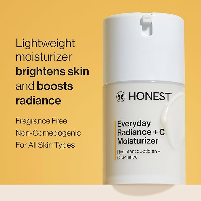 Honest Beauty Everyday Radiance Vitamin C Lightweight Moisturizer | Brightens + Improves Skin Tone | Gentle for Sensitive Skin, Fragrance Free, Vegan | 1.7 fl oz-FemmiqueWomen