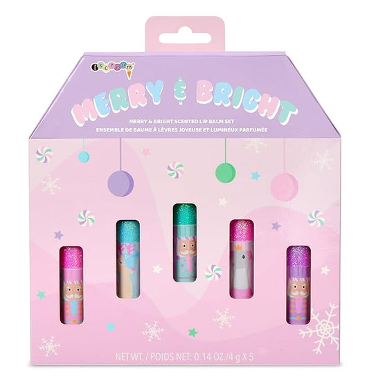 iscream Nutcracker Sweet 5-piece Scented Holiday Lip Balm Set-FemmiqueWomen