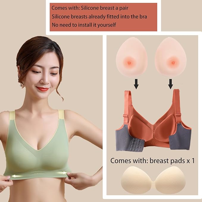 2 In 1 Silicone Breast Forms Pocket Bra Fake Boobs Fake breasts Silicone Breastplate-FemmiqueWomen
