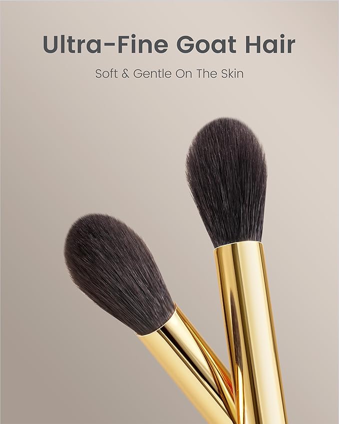 Desert Oak Series Eyeshadow Blending Brush - Dome Goat Hair Bristles for Seamless Crease Work, Premium Bubinga Handle with Gold Brass Ferrule (CM 169)-FemmiqueWomen