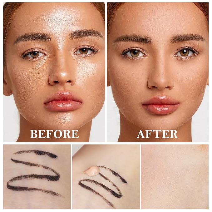 2pcs Liquid Concealer Set with Brush,Full Cover,Concealer Wand with Matte Finish,Corrects，Covers，Long Wear Up to 24hr-FemmiqueWomen