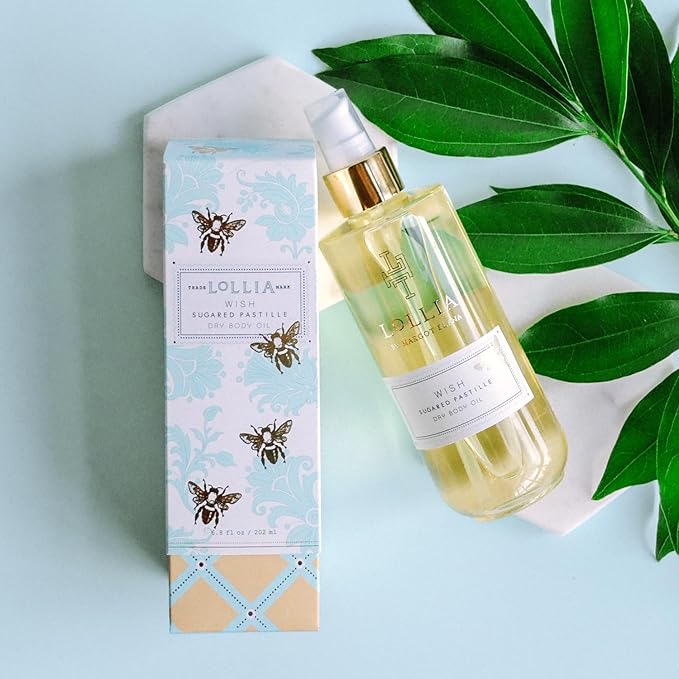 LOLLIA Wish Dry Body Oil, 6.8 Fl. Oz. – Sugared Pastille – Women’s, Scented, Moisturizing, Dry Body Oil for Women, For All Skin Types-FemmiqueWomen