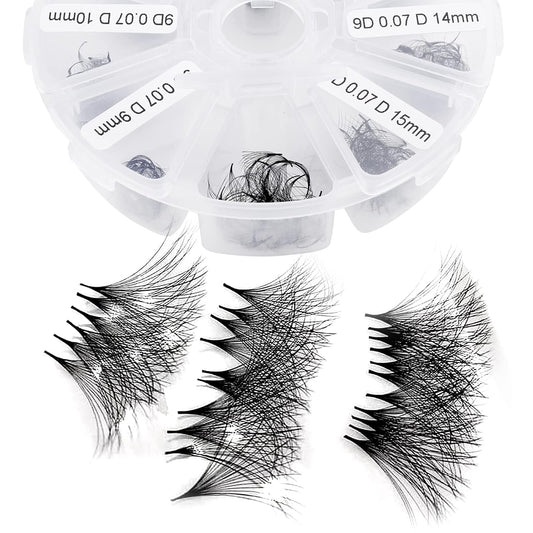 Premade Fans for Eyelash Extension: 8D, Wendy Lashes, Handmade Fans, Pre-made, For Lash-Artists, D, 9-16mm-FemmiqueWomen