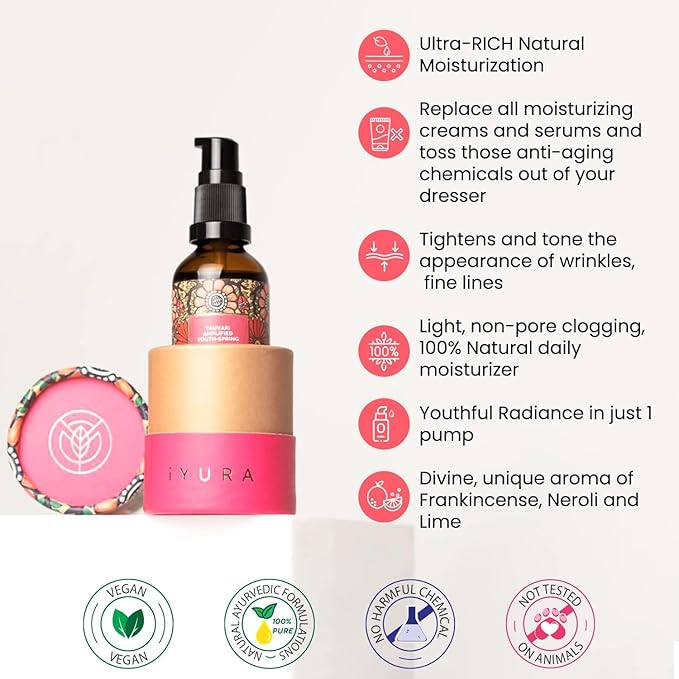 Yauvari Amplified Youth Spring - Best Face Moisturizer for Dry Skin, Aging or Mature Skin - Replaces Your Anti Aging Moisturizer - Natural Skincare with Natural Vitamin E, Vitamin A, Vitamin B-FemmiqueWomen