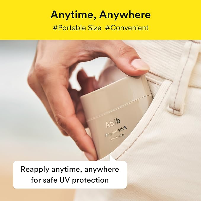 Abib Airy Sunstick Protection Bar Broad Spectrum SPF50+ 0.81 oz / 23 g (Semi-matte) | Korean Suncreen Stick Suncare Sunblock, No Whitecast, Protector Solar Barra, Water resistant-FemmiqueWomen