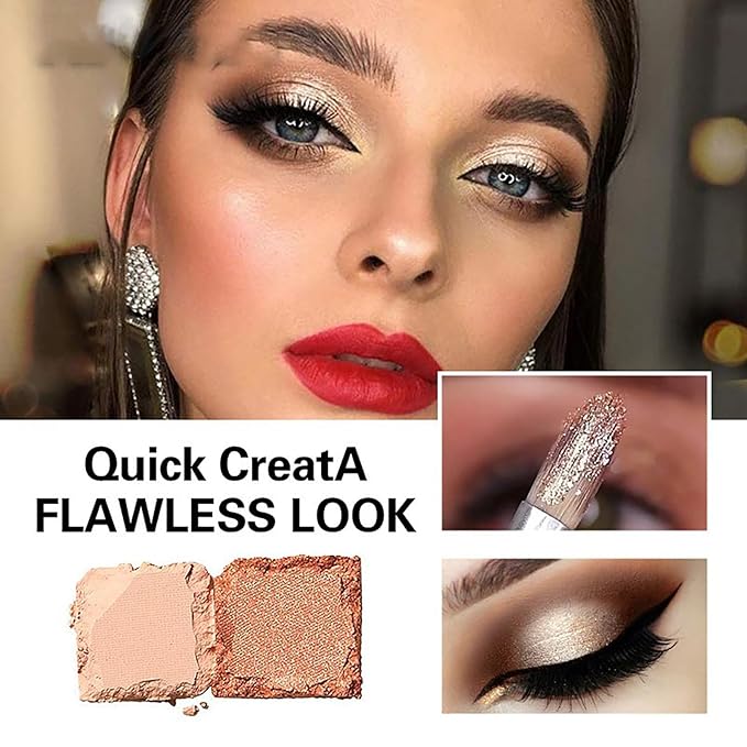 12 Colors Nude Eyeshadow Palette Travel Size Makeup, Matte Shimmer Eye Makeup, Naturing-Looking, High Pigmented Blush Eyebrow Kits, Big Artist Neutral Makeup Palette for Face Cosmetics (01)-FemmiqueWomen