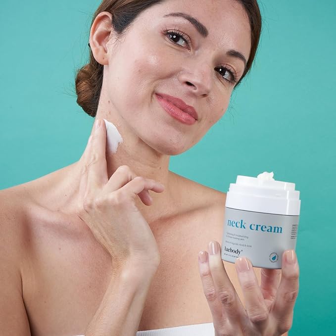Baebody Firming Neck Cream with AHAs, CoQ10, Glycolic Acid, Green Tea for Sagging Skin, Fine Lines, Wrinkles, 1.7 Fl Oz-FemmiqueWomen