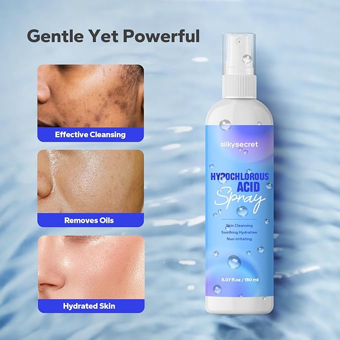Hypochlorous Acid Spray (5 Fl Oz), Hypochlorous Acid Spray for Face & Body, Eyelid Cleanser, HOCl Facial Mist for Skin Cleansing & Soothing, Sensitive& Redness Reducing Skin Care-FemmiqueWomen