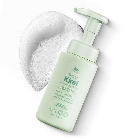 KIREI Foam Cleanser - Gentle Face Wash for Women with Aloe Vera & Cucumber Extract, Hydrating & Soothing, Dermatologically Tested, Suitable for Sensitive Skin, Paraben-Free-FemmiqueWomen
