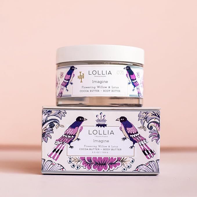 LOLLIA Imagine Body Butter, 5.5 oz. - Flowering Willow & Lotus Fragrance - Shea Butter & Cocoa Butter, Body Lotion for Women, Hydrating & Smooth Body Moisturizer-FemmiqueWomen