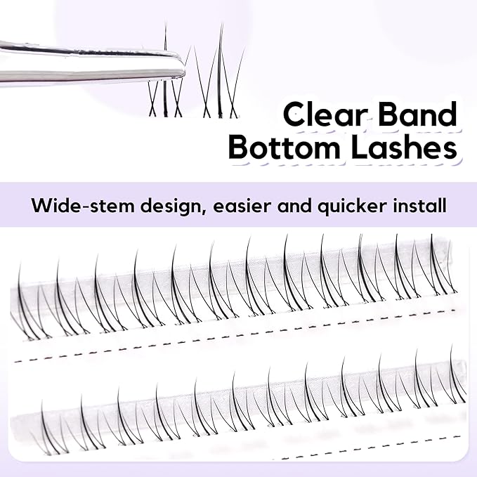 GAQQI Bottom Lash Clusters Natural Bottom Lashes Clear Band, DIY Lash Extensions Lower Lashes, Soft & Comfortable Thin Band Bottom Eyelashes Wispy Daily Style 5mm+6mm 48pcs(B10)-FemmiqueWomen