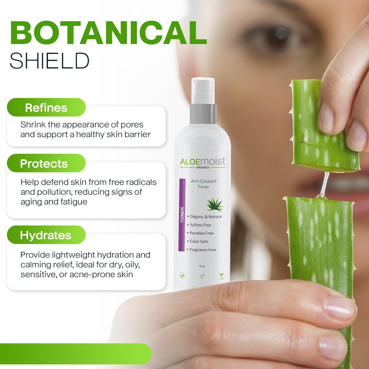 Green Tea Toner for Face: Pore Minimizing, pH Balancing & Hydrating Facial Toner for Aging Skin with Calming Aloe Vera & Antioxidant Green Tea Skincare for Women Dry, Oily, Acne Prone & Sensitive Skin-FemmiqueWomen