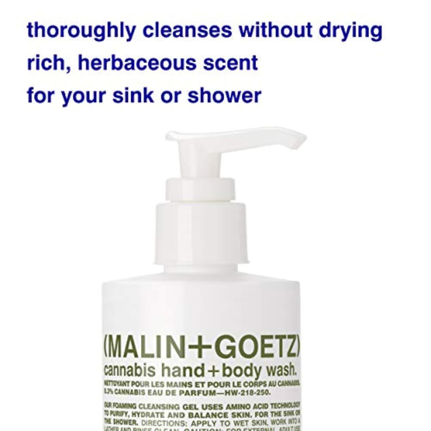 MALIN+GOETZ Cannabis Hand and Body Wash, White, 8.45 Fl Oz (Pack of 1)-FemmiqueWomen