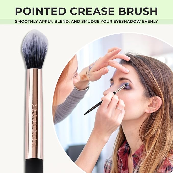 Profusion Cosmetics Pointed Crease Eyeshadow Brush Soft Synthetic Eyeshadow Blending For small Crease Eyebrow Long Lasting smudge Flawless Makeup Look-FemmiqueWomen
