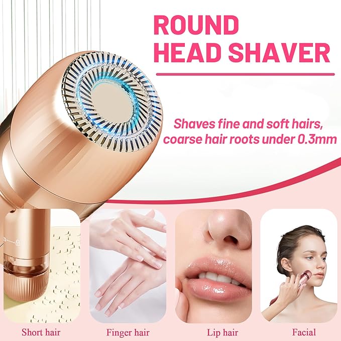 2 in 1 Electric Bikini Trimmer for Women, Dual Head Painless Razor Shaver,Wet & Dry Use Body Hair Trimmer and Facial Hair Remover for Underarm Leg Arm Body Face-FemmiqueWomen