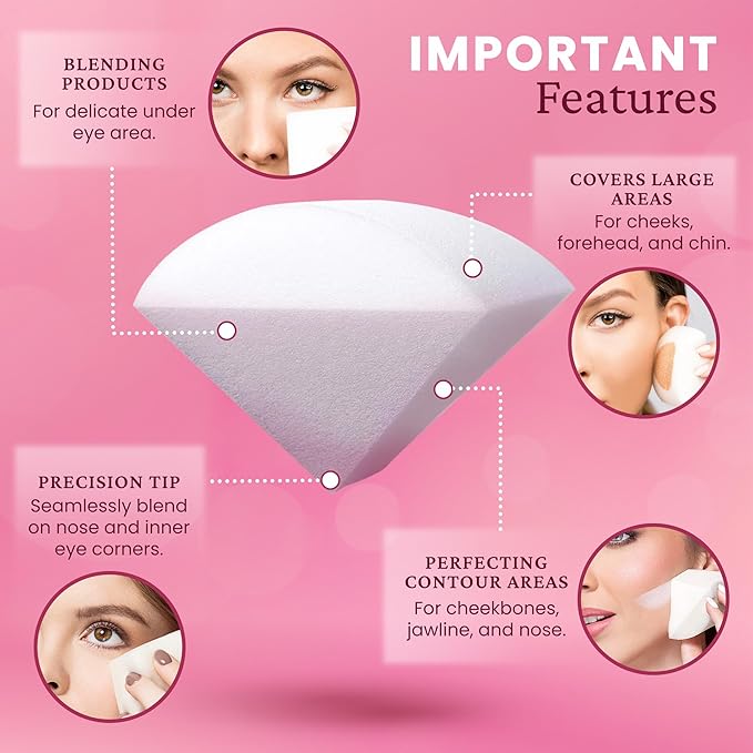 StansOut Memory Foam Makeup Sponge – No-Water-Needed Blender for Liquid, Cream & Powder Foundation – Airbrush Finish, Flawless Application-FemmiqueWomen
